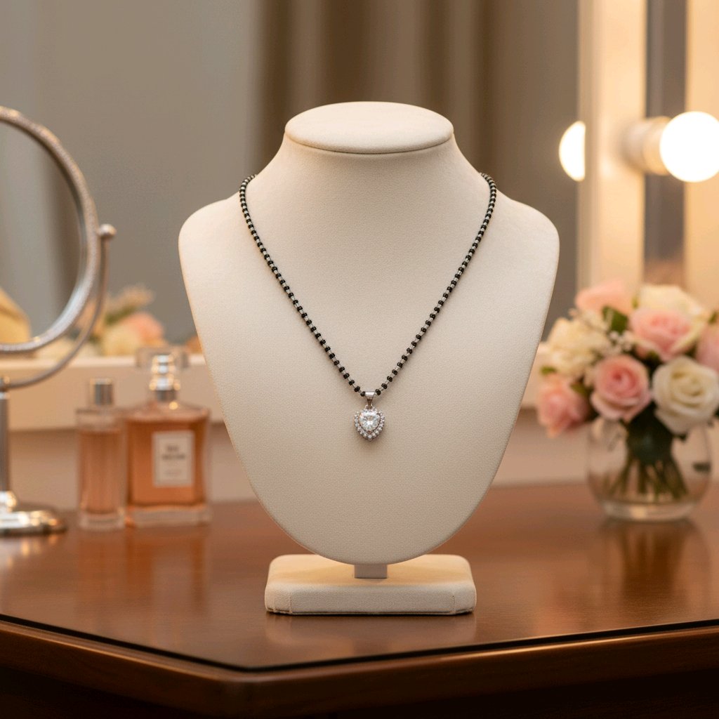 Heart Spark Silver Mangalsutra