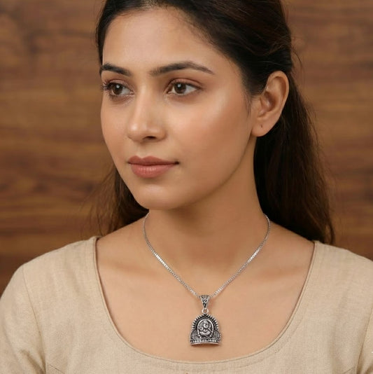 Oxidised Silver Lord Ganesha Pendant