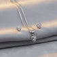 Premium Silver Heart Pendant Set
