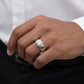Men’s Square-Cut Silver Statement Ring – Bold & Elegant Design