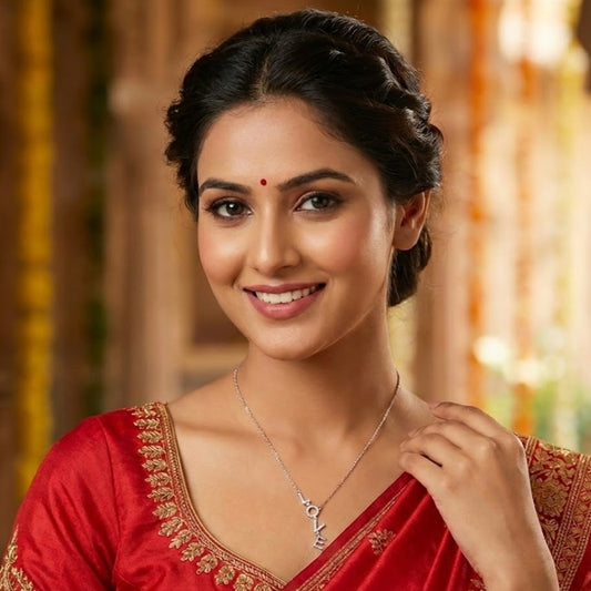 Elegant LOVE Silver Letter Pendant Chain