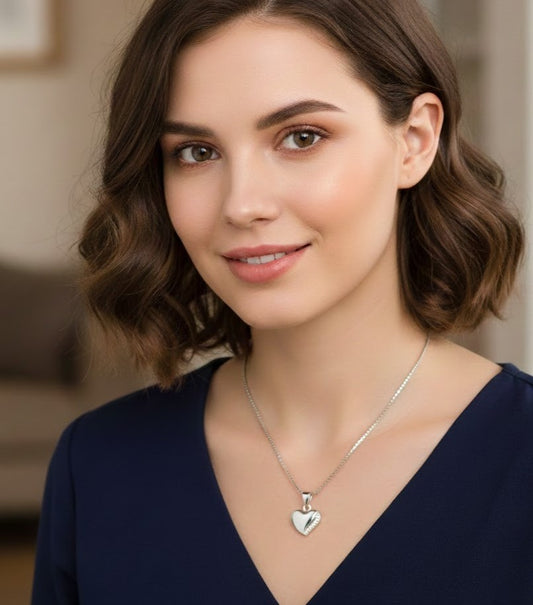 Elegant Heart Design 925 Silver Pendant