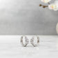 Elegant Silver Baguette-Cut Hoop Earrings
