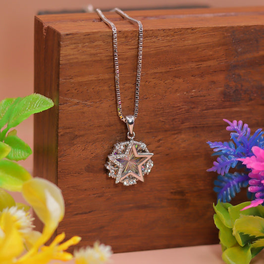 Premium 925 Sterling Silver Star Pendant – Elegant Shine with Fine Detailing