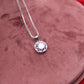 Classic Halo Round Silver Pendant Set