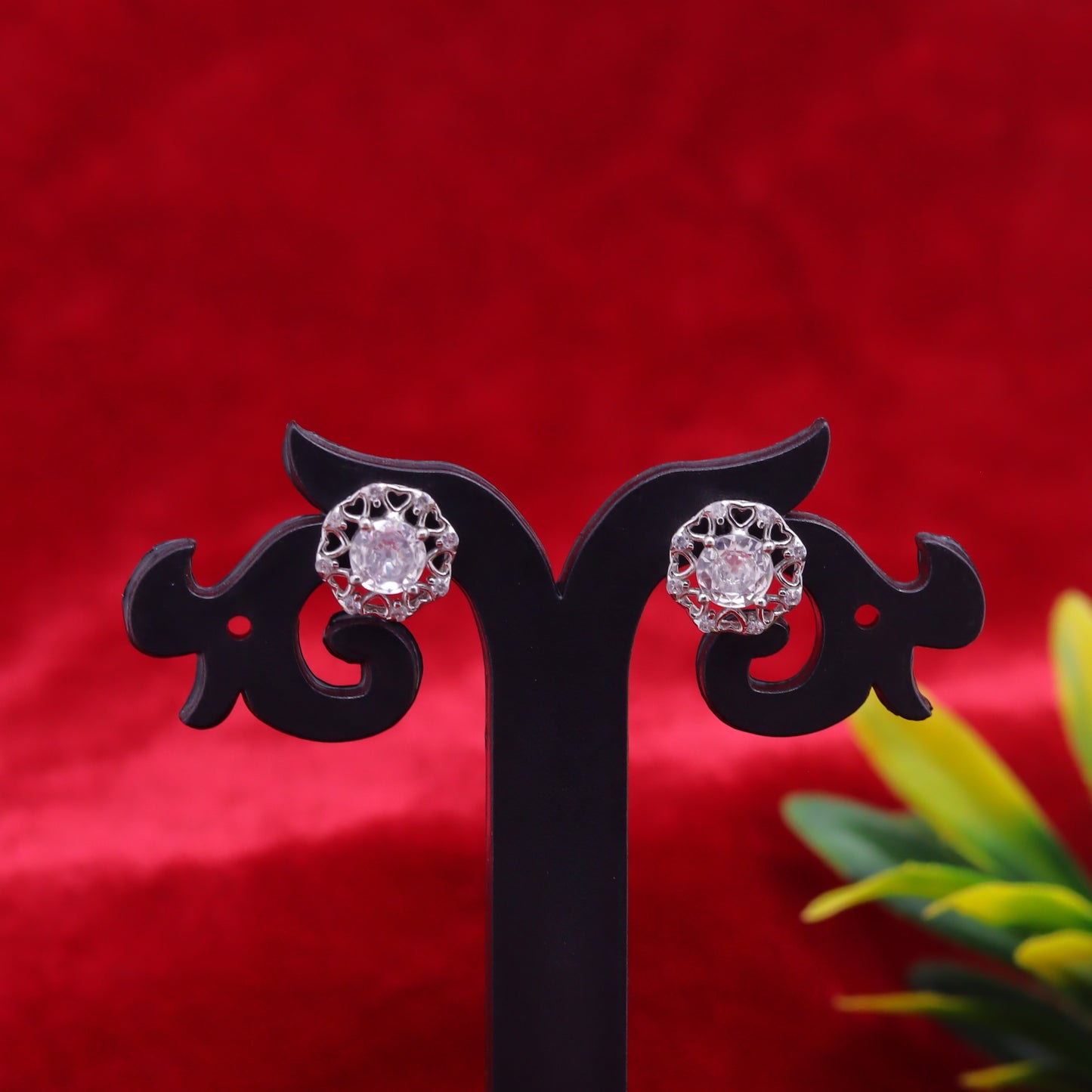 Classic Halo Round Silver Pendant Set