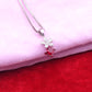 Ruby Bloom Floral Silver Pendant Set