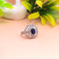 Royal Sapphire Halo Silver Ring