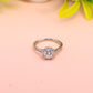 Classic Halo Solitaire Silver Ring