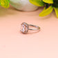 Princess Cut Halo Silver Ring