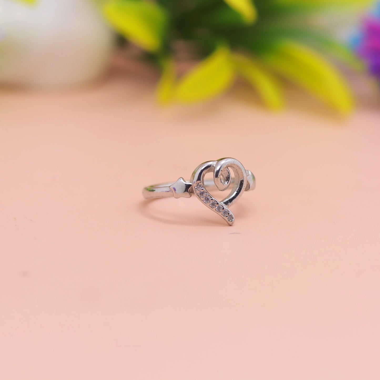 Spiral Heart Silver Ring