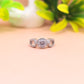 Elegant Double Halo Silver Ring