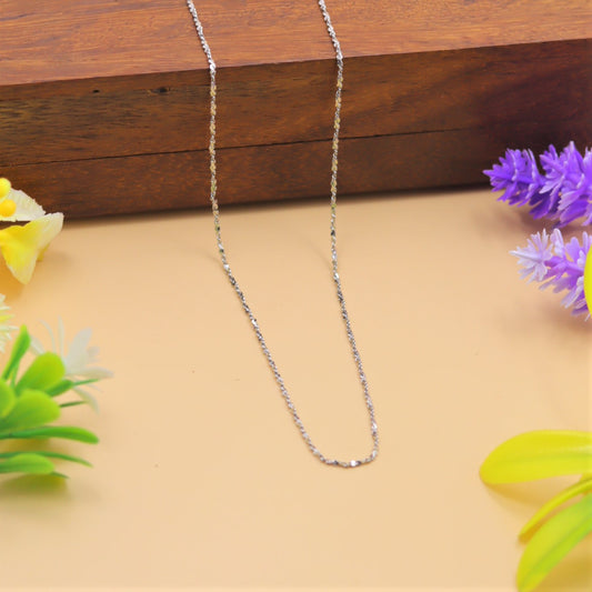 Elegant Twist Design 925 Silver Chain