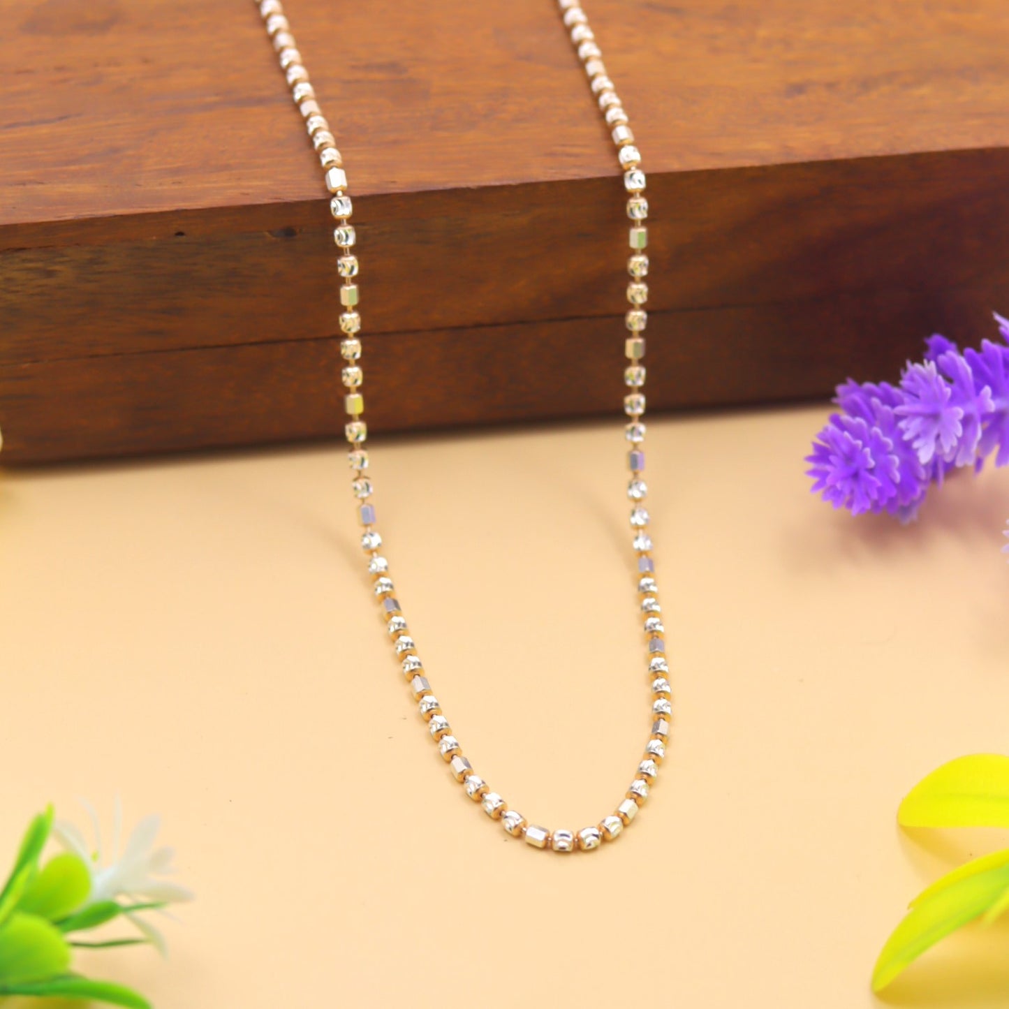 Premium High-Shine Beaded 925 Silver Chain