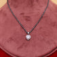 Heart-Shaped Diamond Look Silver Mangalsutra
