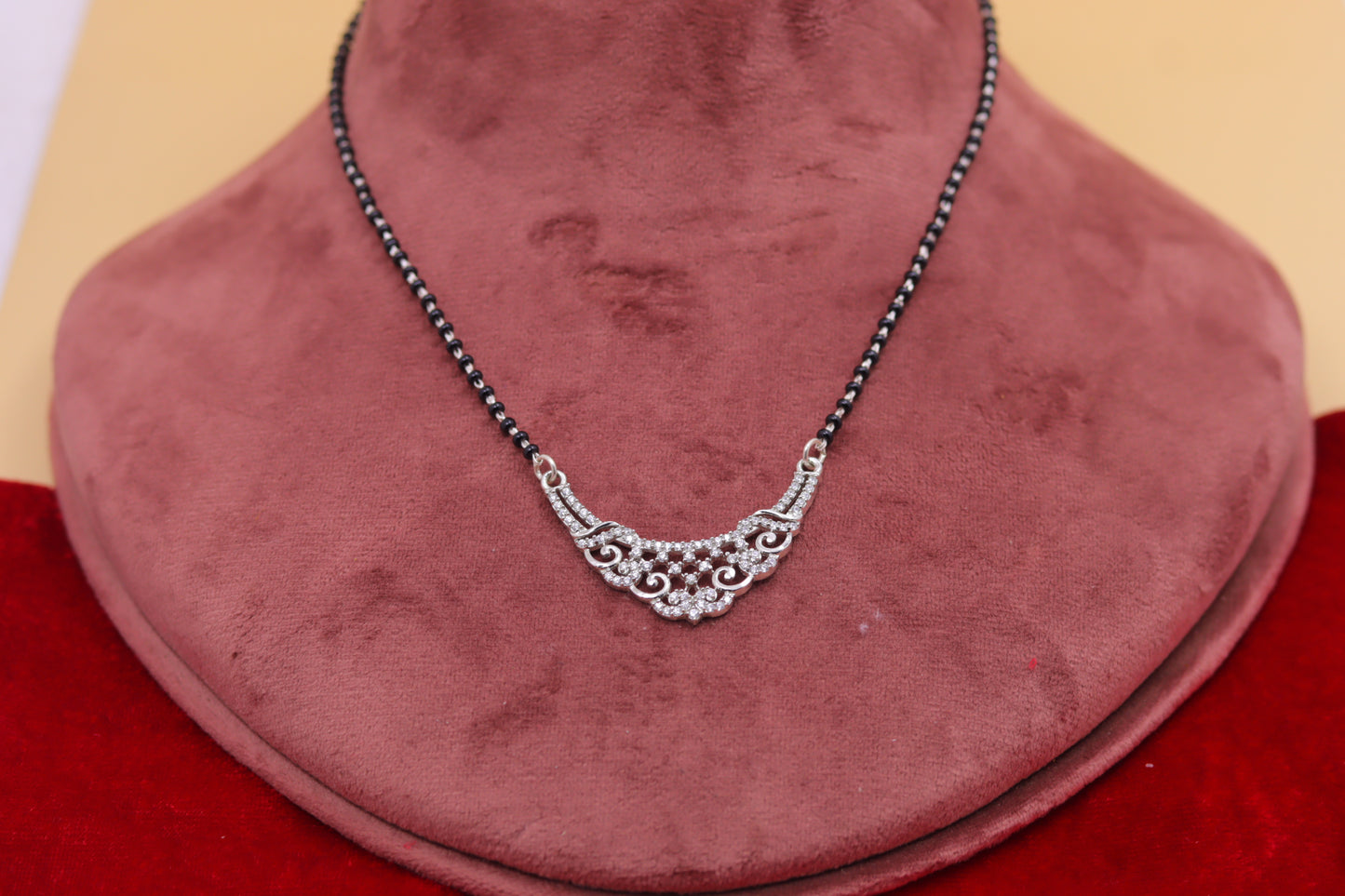 Elegant Curve Silver Mangalsutra
