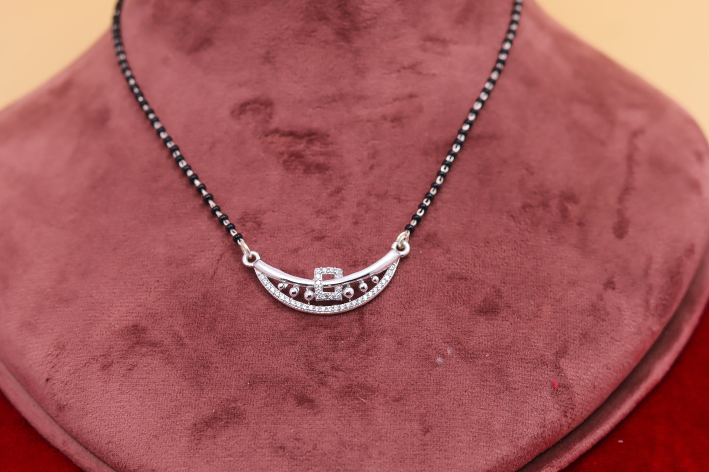 Elegant Curve Silver Mangalsutra