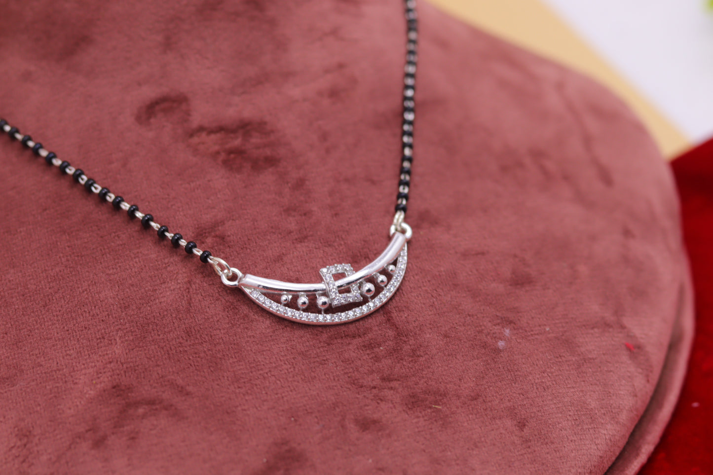 Elegant Curve Silver Mangalsutra