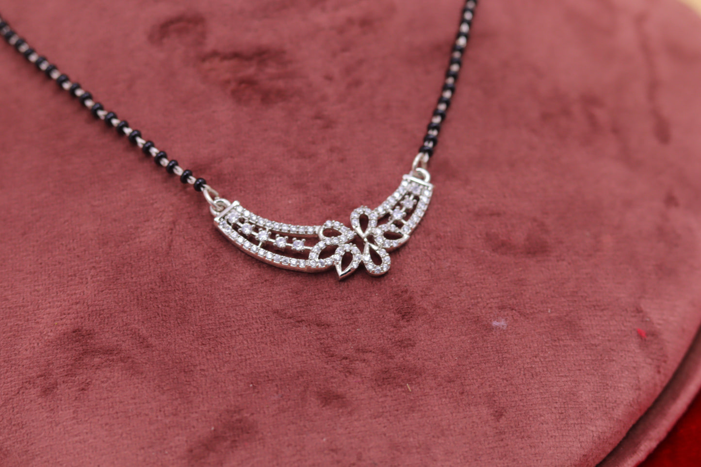 Graceful Butterfly Wing Silver Mangalsutra