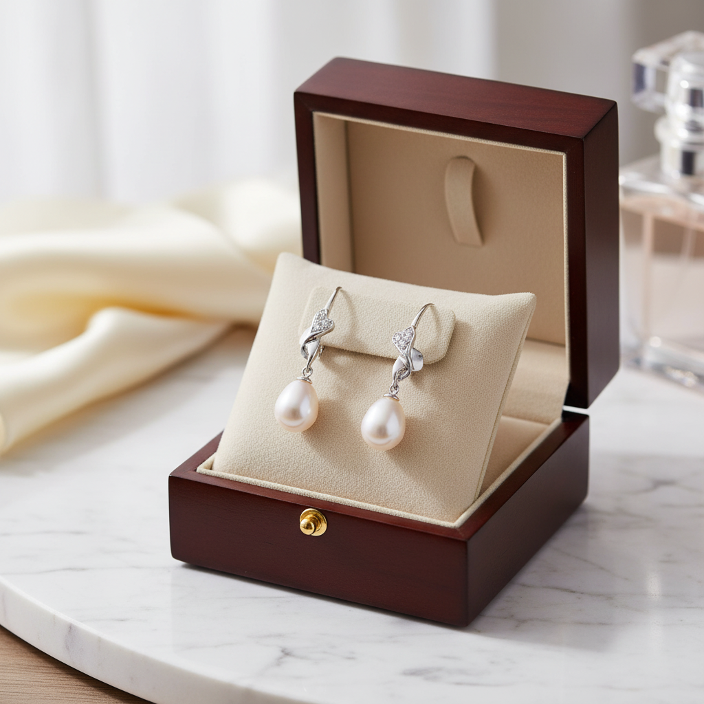 Elegant Pearl Drop Silver Earrings