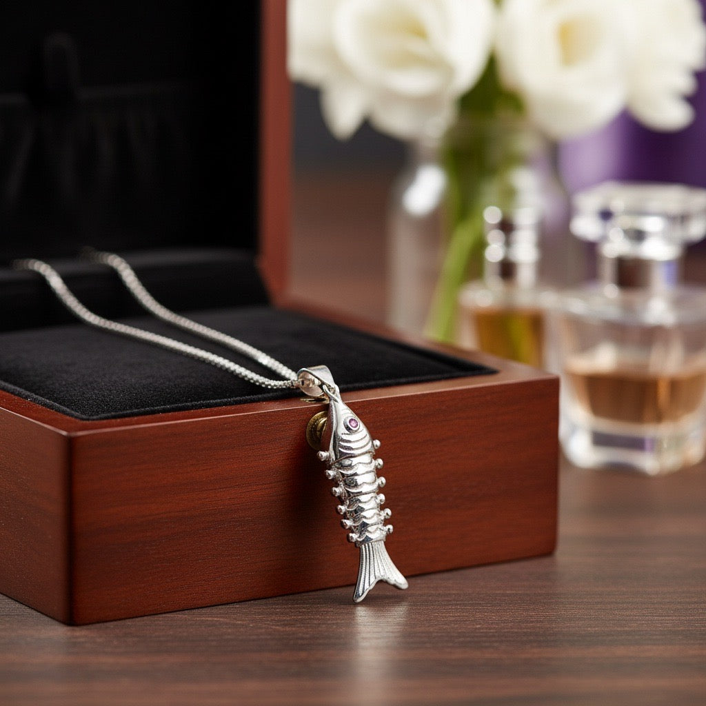 Traditional Fish Design 925 Silver Pendant