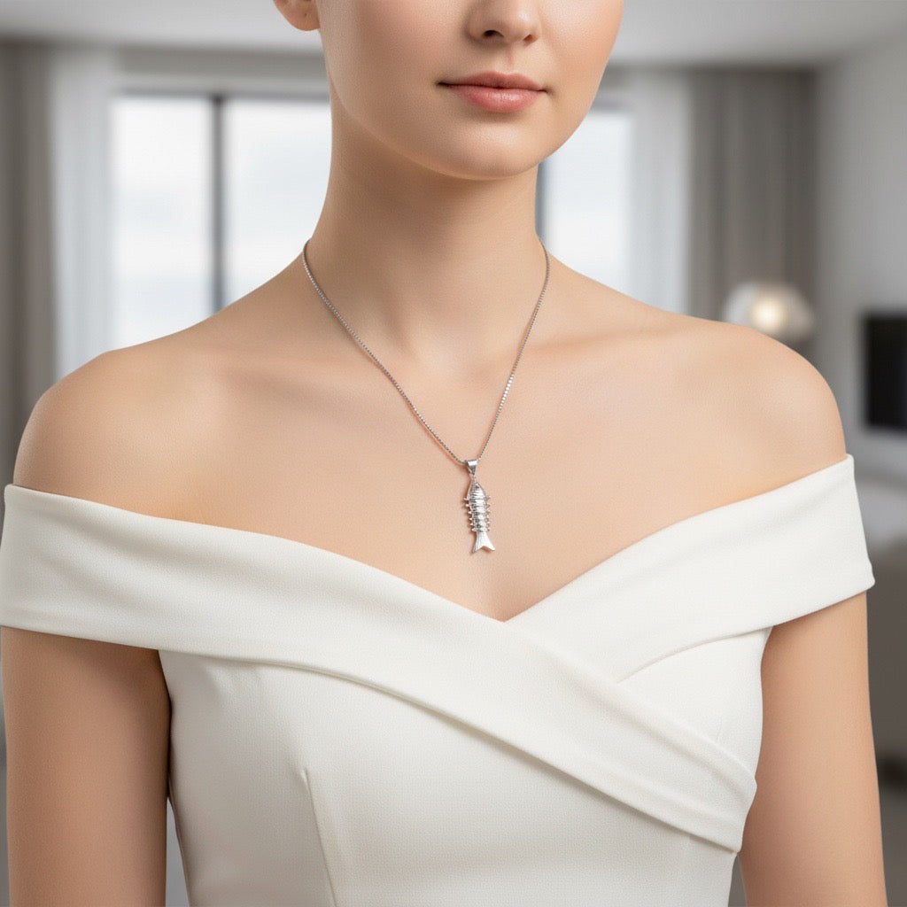 Traditional Fish Design 925 Silver Pendant