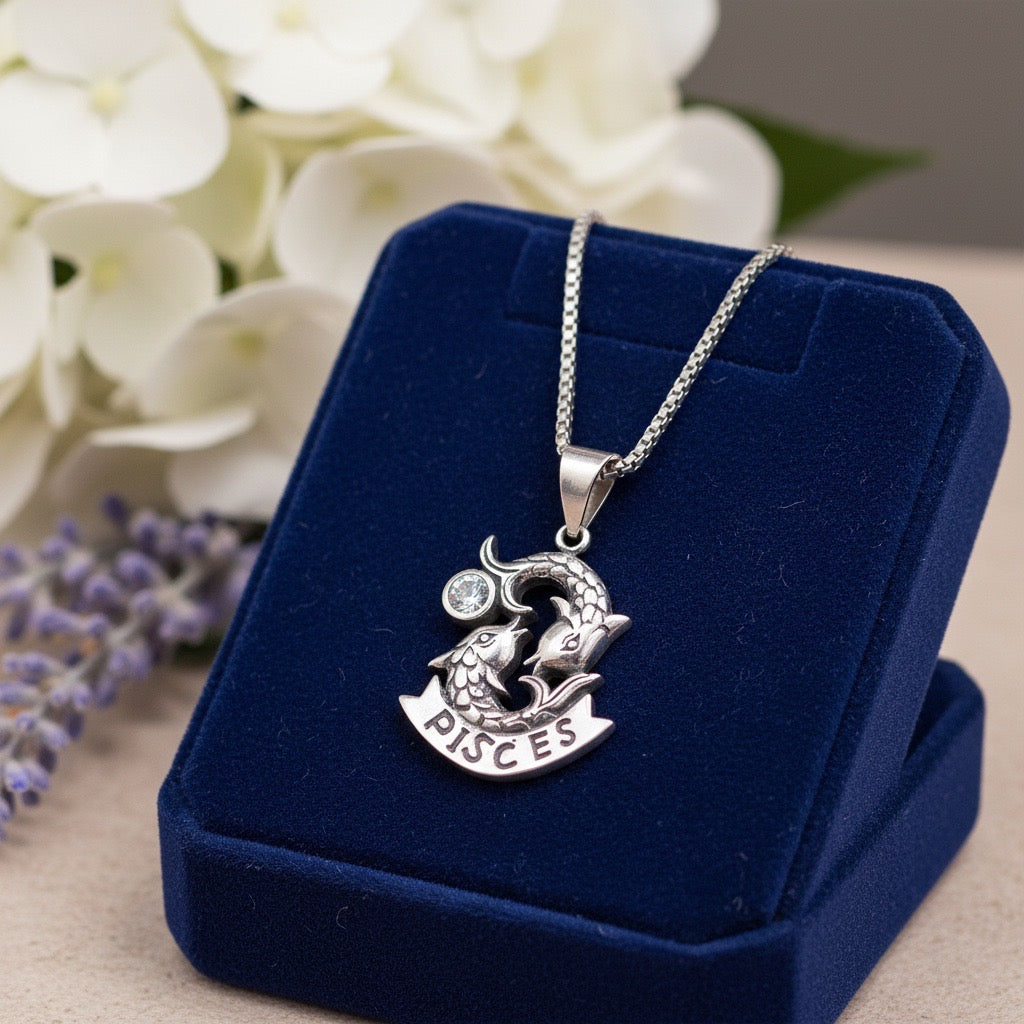 925 Sterling Silver Pisces Zodiac Pendant