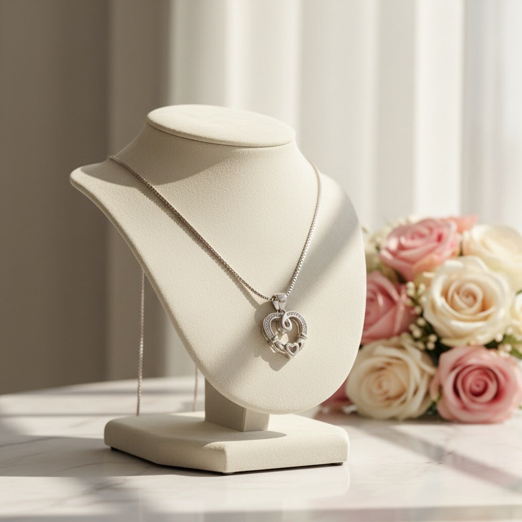 Forever Knot Heart Silver Pendant