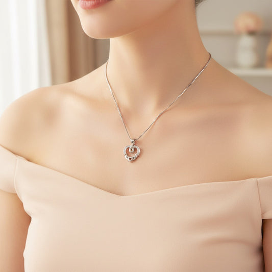 Forever Knot Heart Silver Pendant