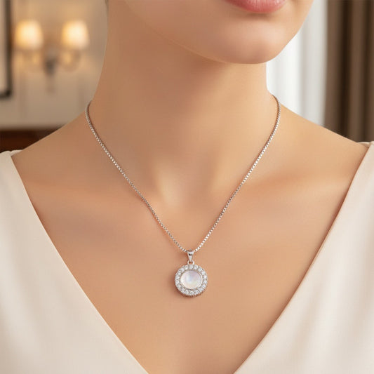 Luna Halo Spark Silver Pendant