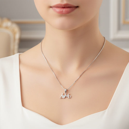 “LOVE” Heart Design 925 Sterling Silver Pendant