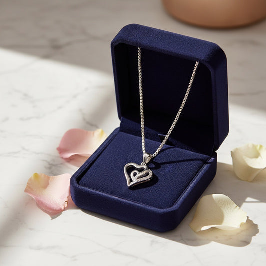 Twin Heart Embrace Silver Pendant