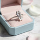 Dual Bloom Floral Silver Ring