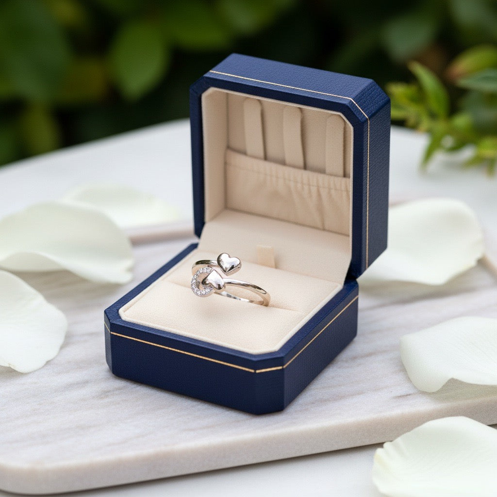 Infinity Heart Spark Silver Ring