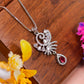 Royal Crescent Ruby Drop Silver Pendant