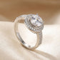 Elegant Halo Solitaire Silver Ring