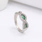 Emerald Infinity Silver Ring