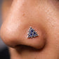 Tri Bead Cluster Silver Nose Pin