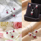 Ruby Bloom Floral Silver Pendant Set