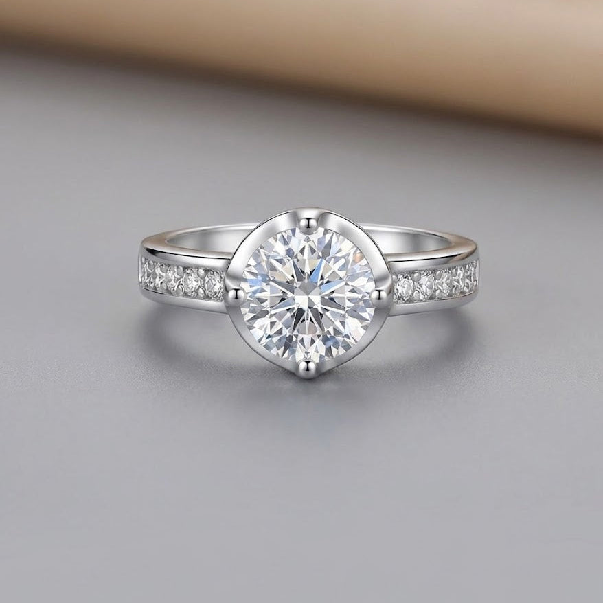 Classic Solitaire Sparkle Silver Ring