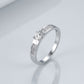 Minimal Solitaire Line Silver Ring