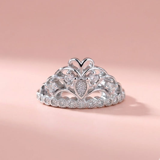 Princess Crown Silver Ring