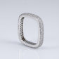 Diamond Edge Square Silver Ring
